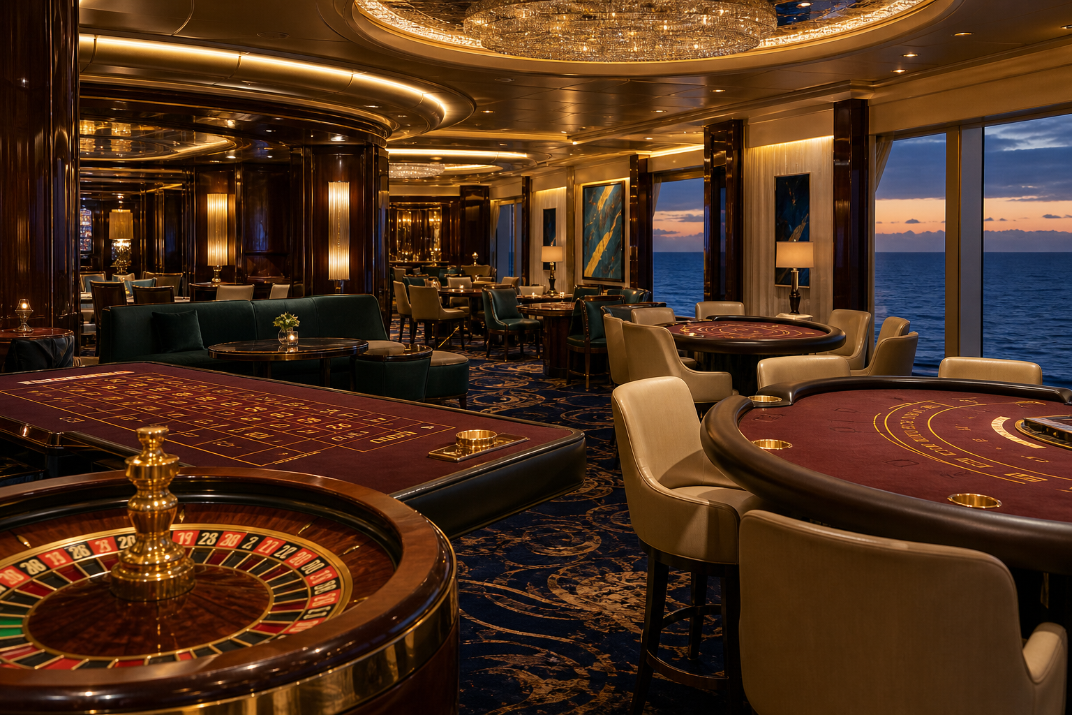 Premium onboard casino lounge